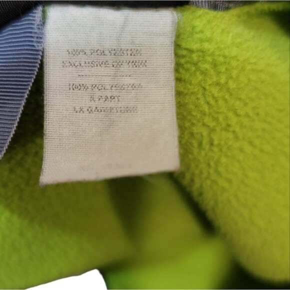 PATAGONIA Lime Green Pullover 1/4 Zip Hooded Fleece size Kids L - Picture 6 of 7